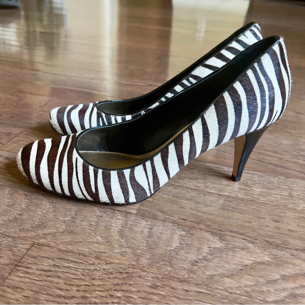 ‼️ Sold ‼️Antonio Melani Vintage Y2K Zebra Print Womens Heels - Picture 2 of 6